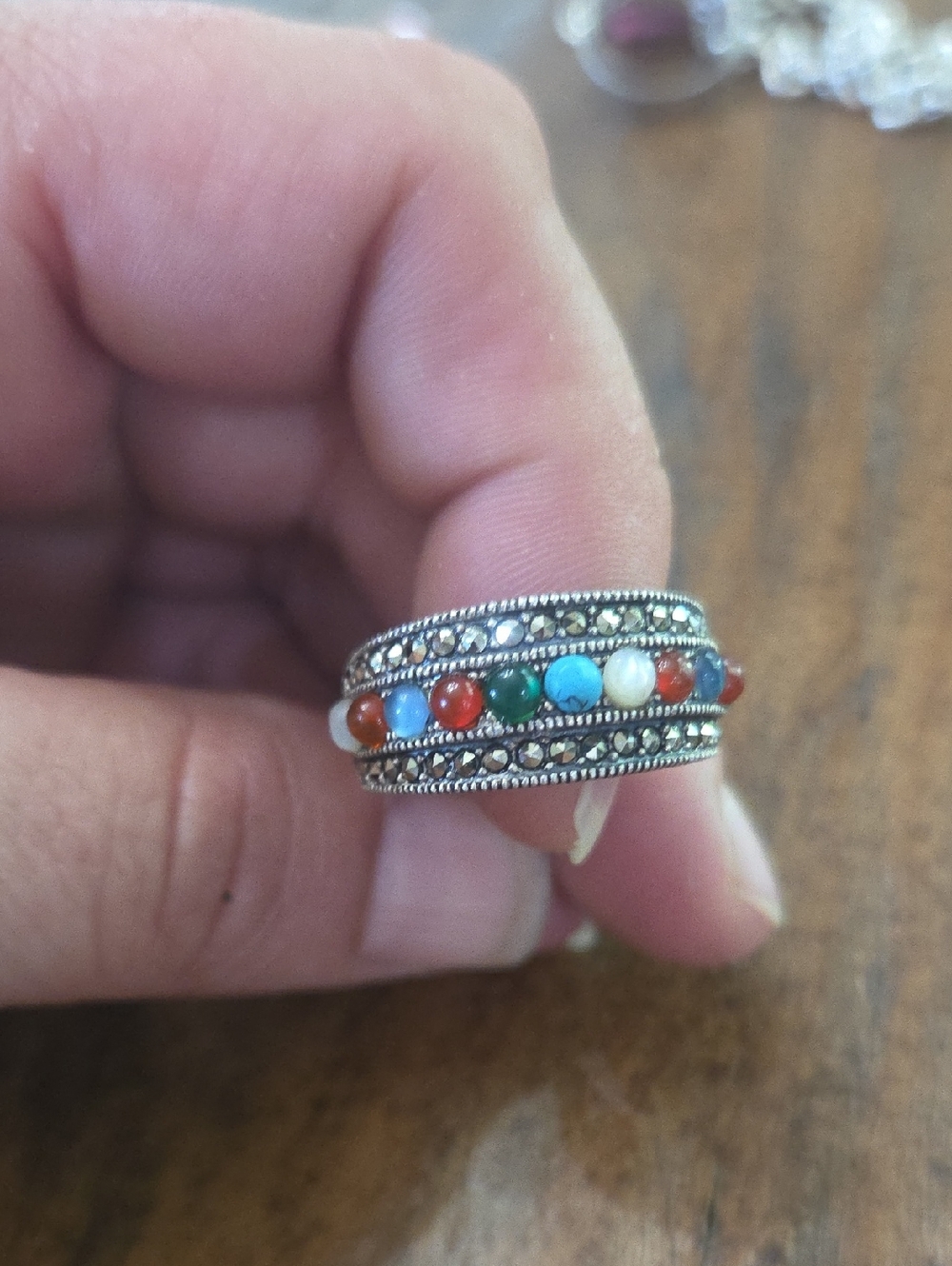 Multicolor Gemstone Sterling Ring